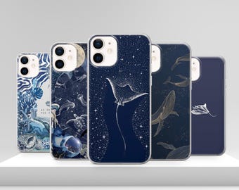 Cute Whale Shark Phone Case Blue Costal Sea Animals Cover for iPhone 17 Pro Max 17e 15 14 12 & Samsung S25 Ultra S24 FE A56 Pixel 10 XL 9a 8