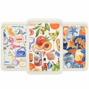 Portafoglio vintage italiano fruttato Magsafe, porta carte magnetico in pelle Porto Costal Summer Collage per iPhone 16 15 14 13 SE Pro Max Plus