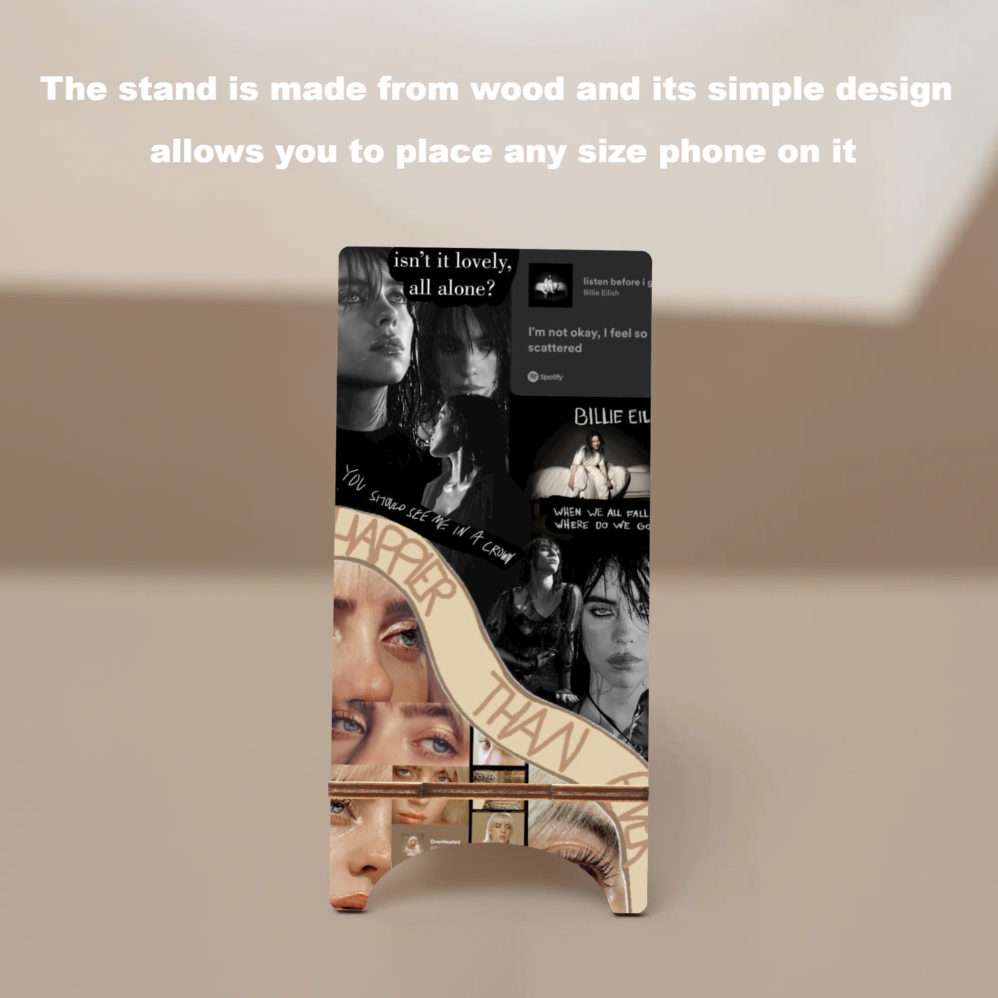 Billie Collage Wood Phone Stand Lyrics Holder for iPhone 14 Etsy