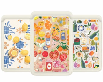 Vintage Italian Summer Magsafe Wallet, Magnetic Leather Yellow Lemon Card Holder For iPhone 16 15 14 13 SE Pro Max Plus