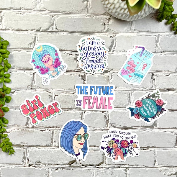 Women’s Empowerment Sticker Set #5 - Grow Through What You Go Through - Empowered Women Empower Women - Feminist Sticker Set