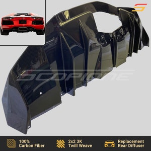 Scopione Carbon Fiber Rear Bumper Diffuser for Lamborghini Aventador LP700-4 image 3