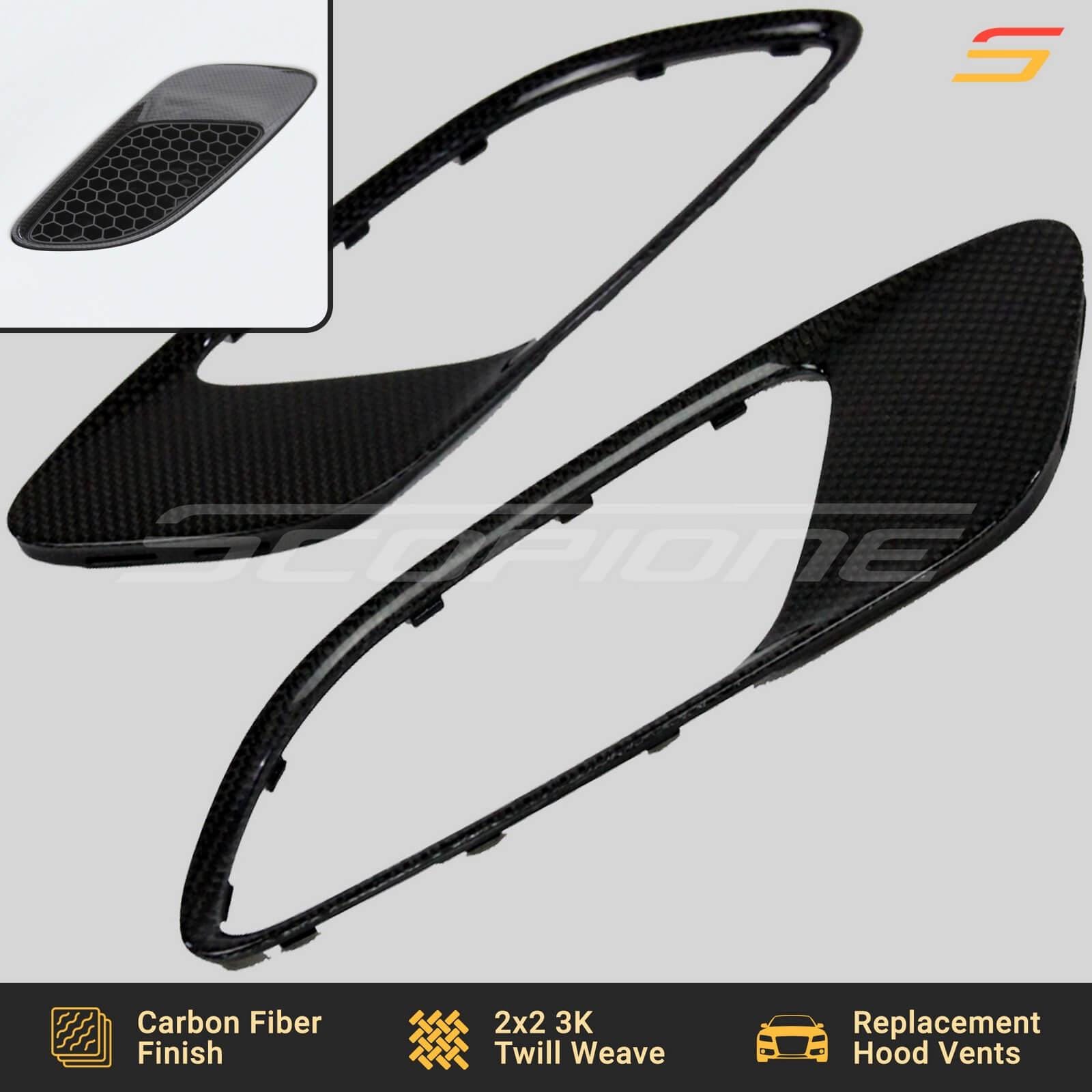 Scopione Carbon Fiber Hood Vents Air Scoops for BMW 08-13 3 Series M3