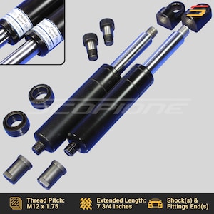 Scopione Bolt On Lambo Vertical Door Kit Replacement Shocks & 8 Fitting Ends - 7 3/4" - 500 to 1000lbs