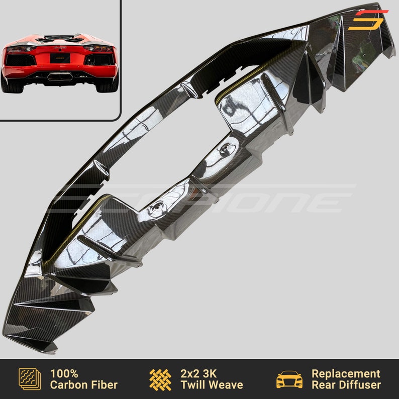 Scopione Carbon Fiber Rear Bumper Diffuser for Lamborghini Aventador LP700-4 image 1