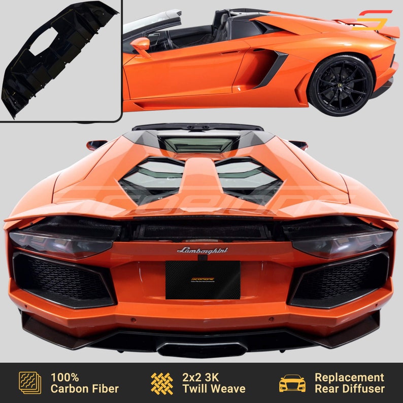 Scopione Carbon Fiber Rear Bumper Diffuser for Lamborghini Aventador LP700-4 image 8