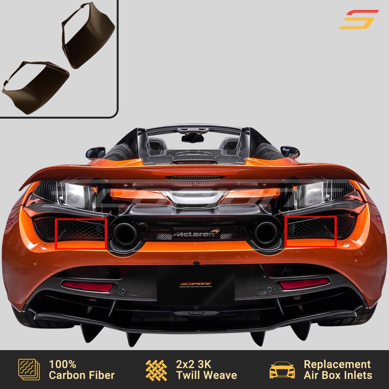 Scopione Carbon Fiber Engine Air Box Inlet Intake Boxes for Mclaren ...