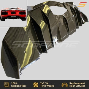 Scopione Carbon Fiber Rear Bumper Diffuser for Lamborghini Aventador LP700-4 image 4