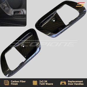 Molduras de manijas interiores de puerta de fibra de carbono Scopione para Toyota Supra MK4 (93-98) - JZA80