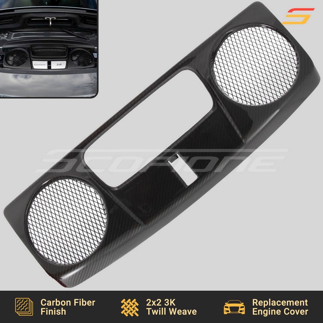 Scopione Carbon Fiber Replacement Engine Fan Cover for Porsche 12-16 ...