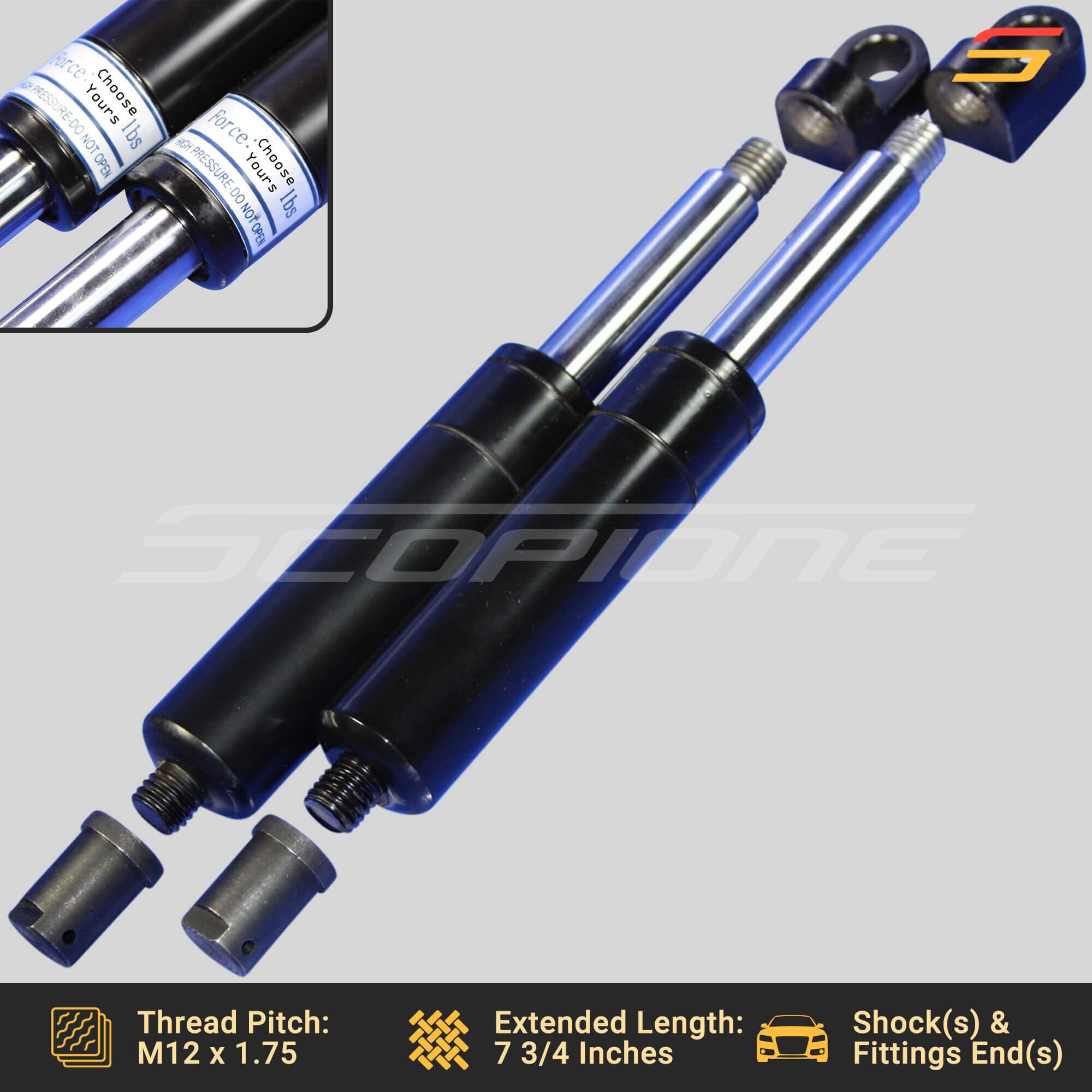 Scopione Bolt on Lambo Vertical Door Kit Replacement Shocks & L