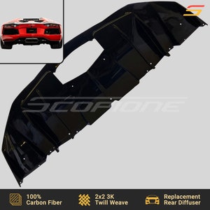Scopione Carbon Fiber Rear Bumper Diffuser for Lamborghini Aventador LP700-4 image 5