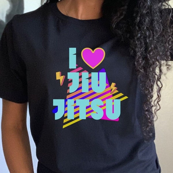 80s I Love Jiu Jitsu Shirt | BJJ Shirt | Kids Jiu Jitsu | MMA | Brazilian Jiu Jitsu | BJJ Gift | Vintage | Retro