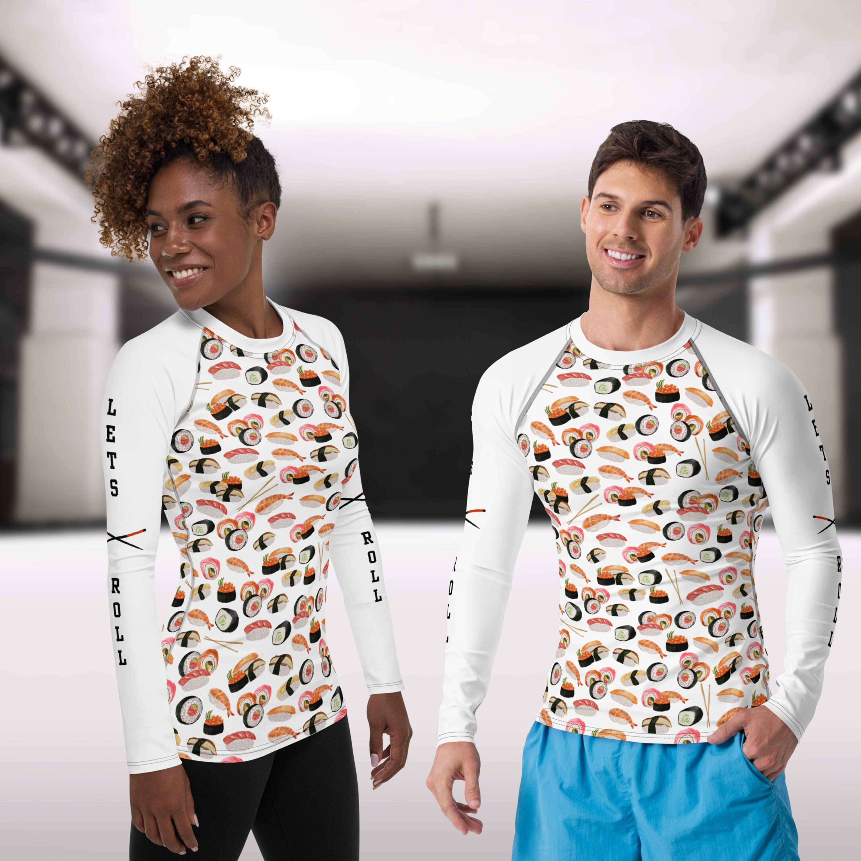 Sushi Rash Guard Jiu Jitsu No Gi Rash Guard BJJ Shirt MMA Long Sleeve