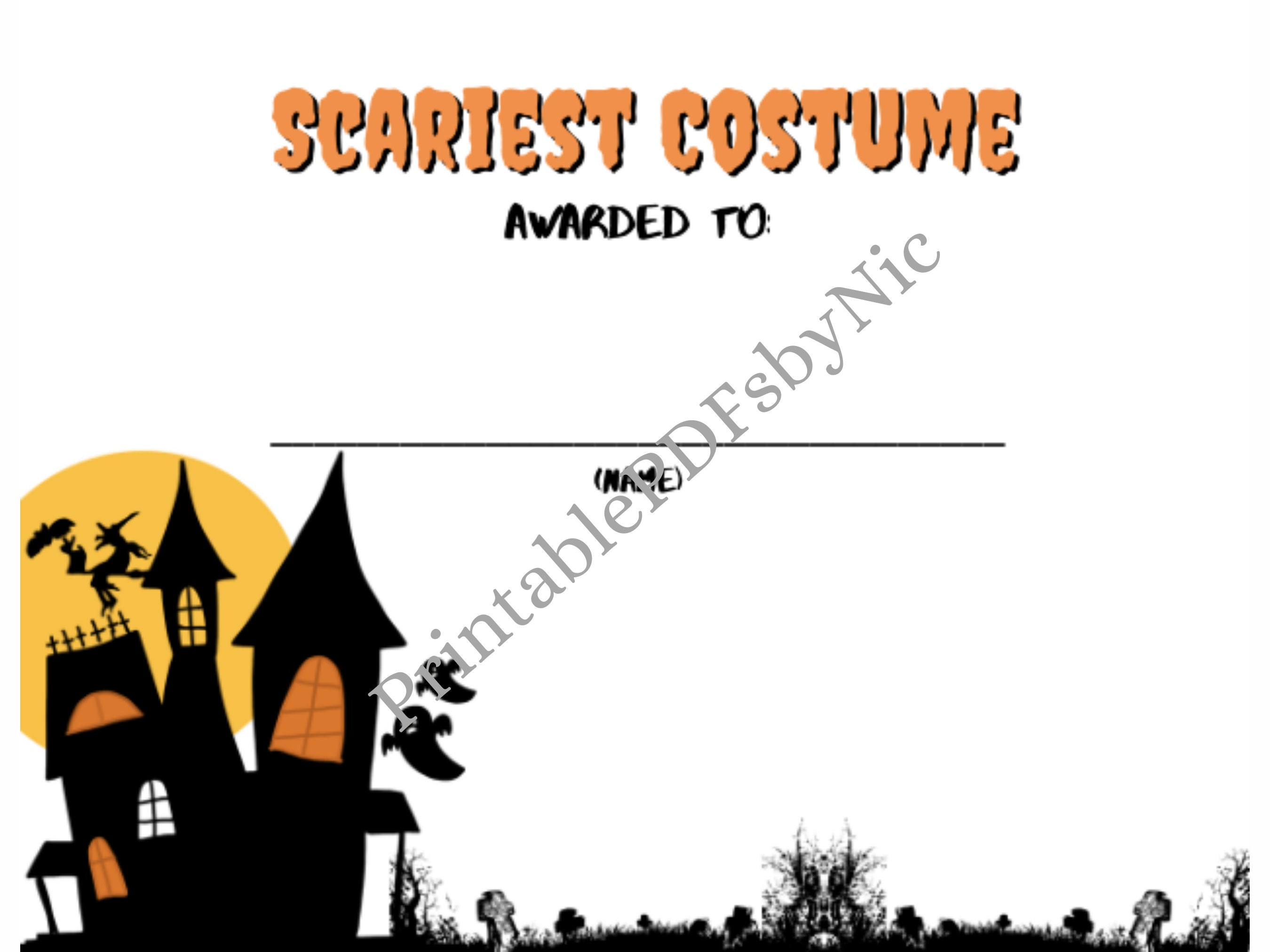 Halloween Costume Contest Scorecard/ Scoresheet L Editable Etsy
