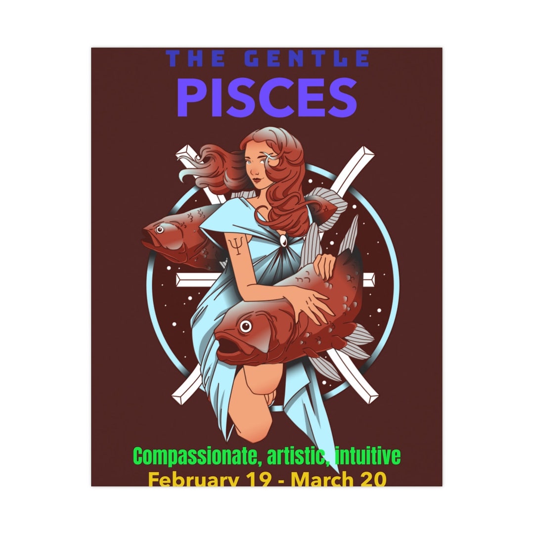 Pisces ZODIAC Poster Horoscope Sign Print Horoscope Art Etsy