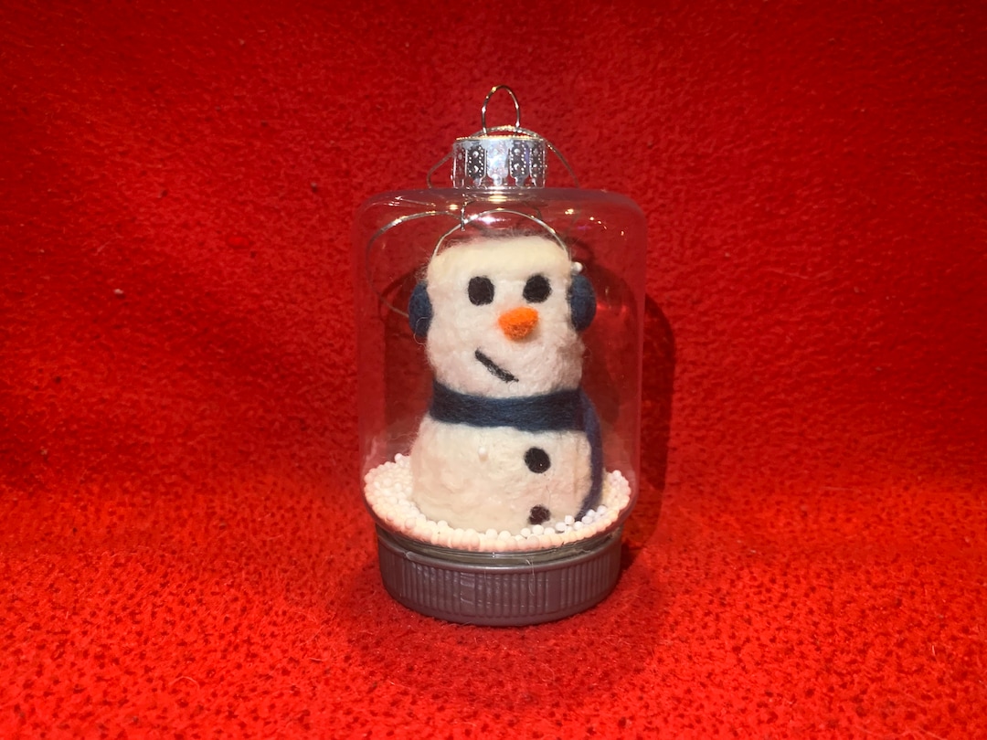 Snowman Ornament, Snow Globe, Snowing, Ornament, Homemade Ornament