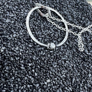 Witches Casting Circle Protection Amulet hammered lightly oxidized rustic silver circle necklace Full Circle Balance Pendant necklace