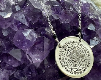 7 Arch Angels Seal pendant In Sterling Silver Activated Protection from evil for Safety from Evil Eye, Curses, Hexes, Agaisnt Witchcraft
