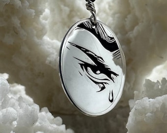 Fallen Angel Sterling Silver Pendant Necklace: Black Tourmaline Accent