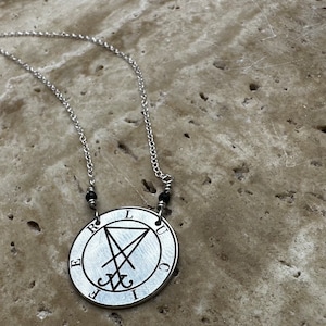 Seal of Lucifer-ketting – helse goddelijke sterlingzilveren sigilhanger voor occult ritueel