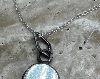 Häxspegelhänge i sterlingsilver, rustikt skydd mot negativ energi