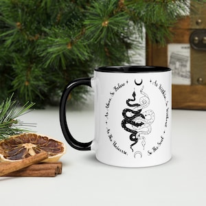 As Above So Below Serpent Coffee Tea Mug Witchy Decor, Wiccan Pagan Decor, Gothic Gifts, Pagan, Wicca,