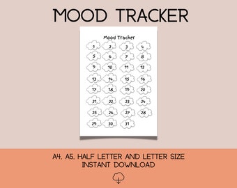 Mood Tracker for Kids Printable - Monthly Mood Tracker - Mood Chart Journal - Self Care Journal - BuJo Printable - Mental Health Awareness
