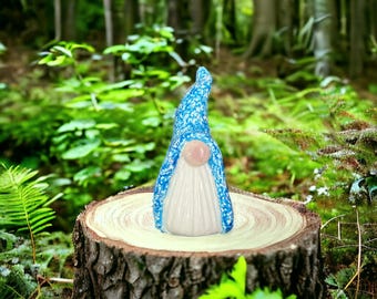 Blueberry Gnome Clay Sculpture: 3" Boho Home Decor