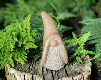 Handmade Pastel Gnome Figurine: Air Dry Clay Boho Decor