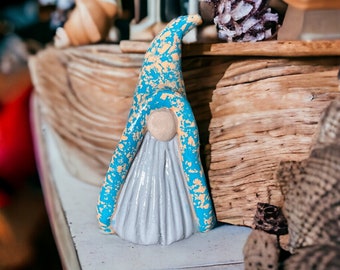 Handmade Tropical Mythical Creature Gnome: Beachy Boho Air Dry Clay Sculpture