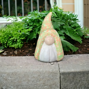 Handmade Spring Gnome Figurine: Air Dry Clay Boho Decor