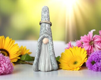 Handmade Clay Gnome Ring Holder, Nordic Ring Cone Jewelry Keeper