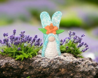 Handmade Clay Easter Bunny Gnome: Spring Pastel Decor