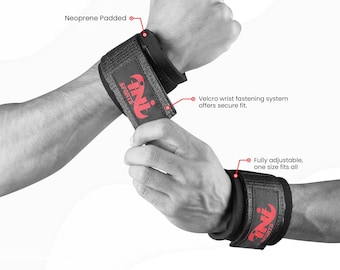 Soporte de muñeca Agarre Guantes de gimnasio Correas Levantamiento de pesas Envoltura de culturismo INI