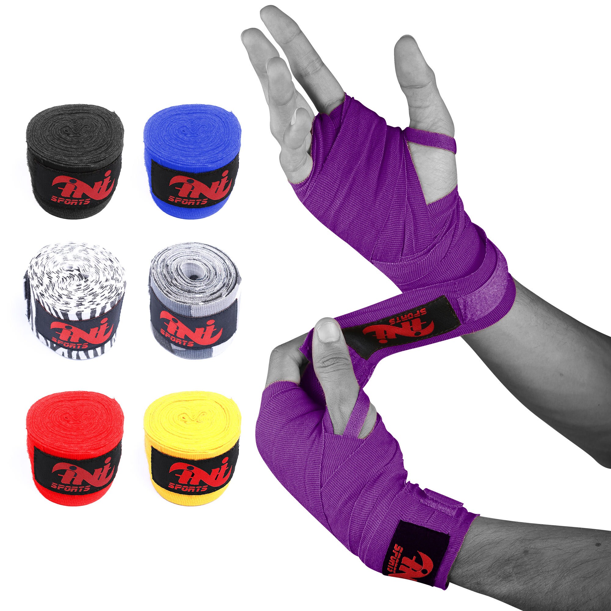 Ini Wraps Power Hand Wraps Inner Gloves Bandages MMA Boxing Muay Thai Mexican ...