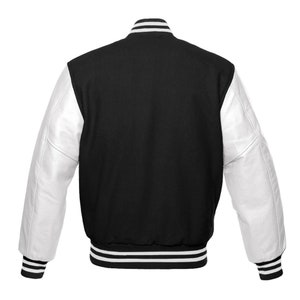 thumbnail interactive-video image 1 of Varsity Bomber Letterman Jacket - Wool Body With Genuine Cowhide Leather Sleeves By TOPNOTCH 1 of 4