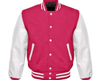 Hot Pink Varsity Jacket Electric College Letterman Coat - Etsy