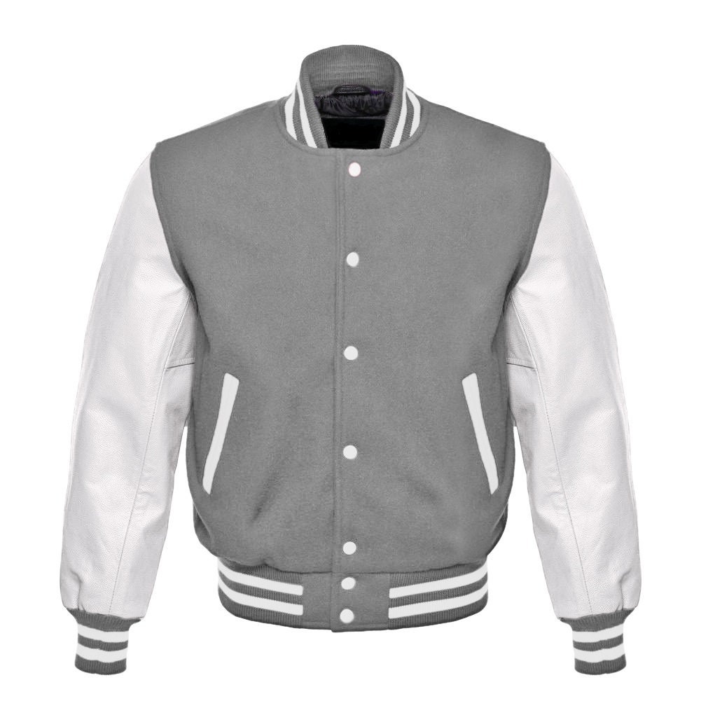 Varsity Base Kelly Green Wool Body & Bright White Leather Sleeves Letterman Jacket , Xxs