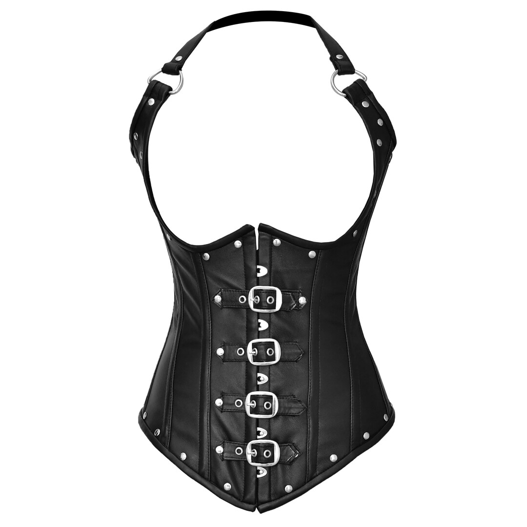 Waist Shaper, Under Bust Corset, Leather Corset Top, Steel Boned Corset