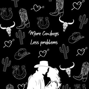 Kindle Lock Screen || Kindle || Cowboy Romance || Kindle Screen Saver || Kindle Wallpaper || Hearts || Trendy || More Cowboys Less Problems