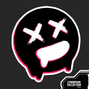 Cyberpunk Emote Sticker | Anarchy Sticker | Melty Face | Cyberpunk sticker | Laptop Sticker | Water Resistant | Cyberpunk Art | Rebel