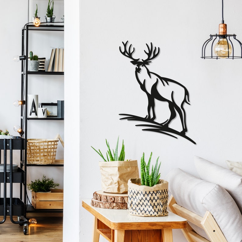 Deer Metal Wall Art Quotes Metal Living Room Wall Decor Wall Etsy