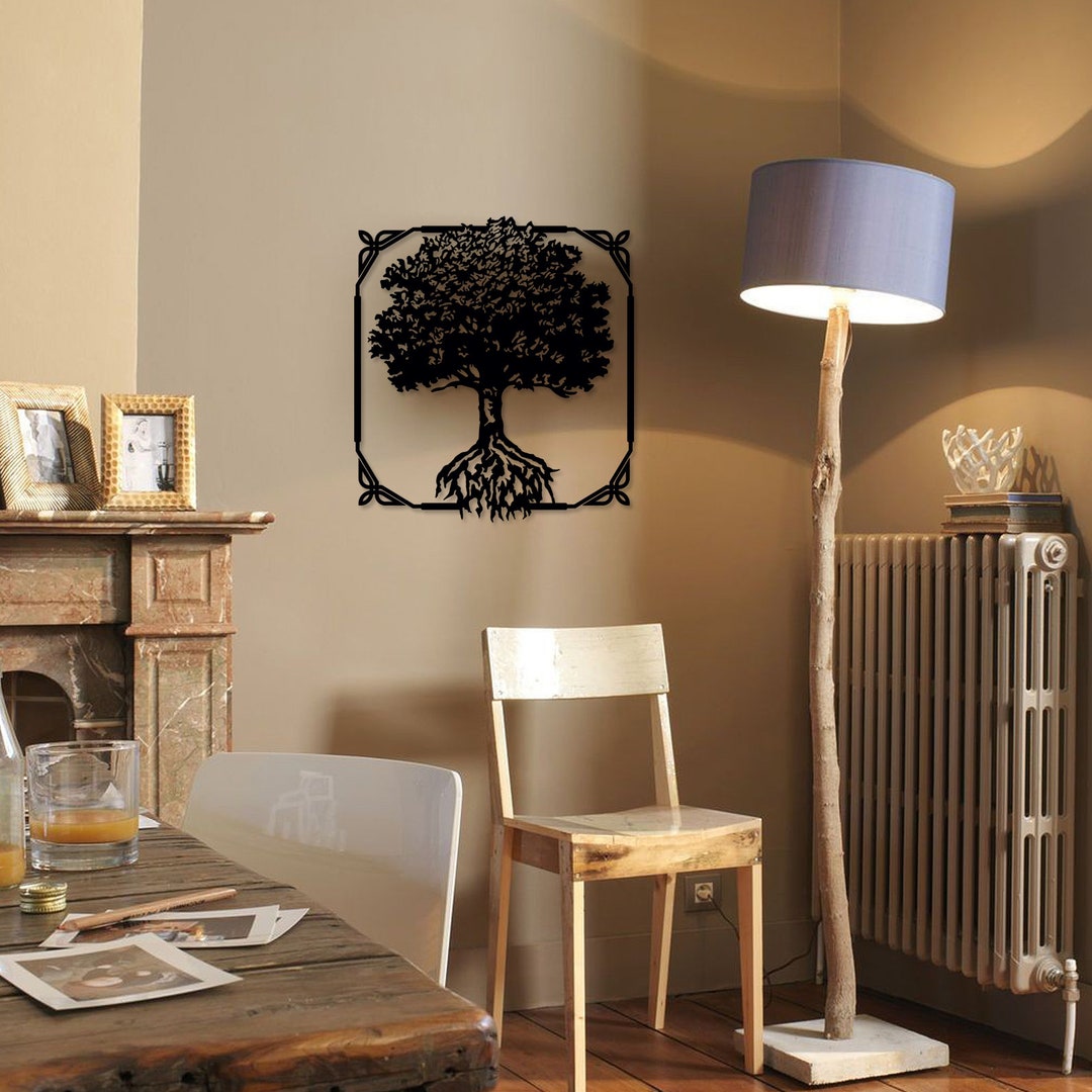 Tree Metal Wall Art Quotes Metal Living Room Wall Decor Wall Etsy