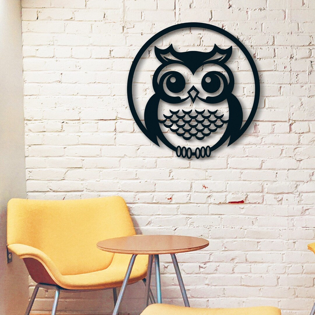 Owl Metal Wall Art Quotes Metal Living Room Wall Decor Wall Etsy