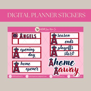 Los Angeles Angels MLB Game Tracker Pegatinas / Planificador Digital GoodNotes (PNG)