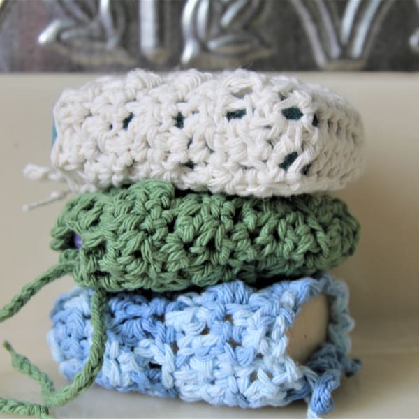 Crocheted Soap Saver - Pampering Massage Soap Sack - Eco-Friendly Soap Saver - Cotton Soap Bag - Crochet Soap Holder - Self Care