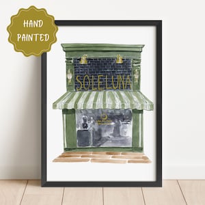 Custom watercolor location| Painting of a restaurant, bar, store, bakery, wedding venue| Hand-painted gift | Personalized wall art