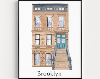 Brooklyn brownstone Art Print | BKLYN Stub Poster | New York City Wall Art