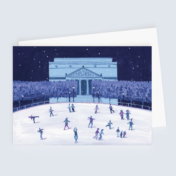 Greeting Card - Washington DC ice rink | Illustrated Christmas card | Holiday card set